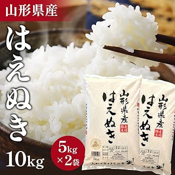 米　山形県産　はえぬき　精米　10kg 05年産 はえぬき 令和6年 米 10kg 山形県産 5kg×2袋 白米 精米 : 阿部